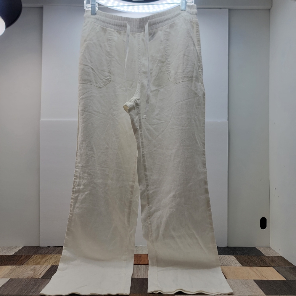 Catos White Linen Pants Sz M Women's Lightweight